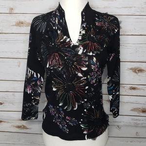 Alberto Makali Beaded Embroidered Top